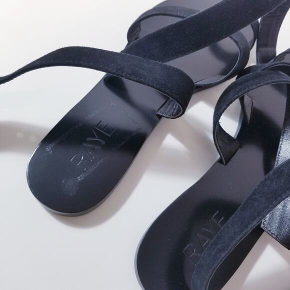 Revolve Raye Black Toe Ring Strappy Sandals - Picture 3 of 9